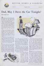 Better Homes & Gardens August 1933 Magazine Article: Dad, May I Have the Car Tonight?