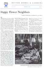 Better Homes & Gardens October 1933 Magazine Article: Happy Flower Neighbors