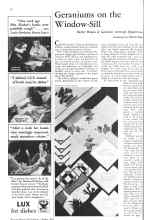 Better Homes & Gardens October 1933 Magazine Article: Geraniums on the Window-Sill