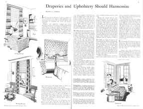 Better Homes & Gardens October 1933 Magazine Article: Draperies and Upholstery Should Harmonize