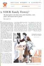 Better Homes & Gardens November 1933 Magazine Article: IS YOUR Family Frowsy?