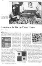 Better Homes & Gardens November 1933 Magazine Article: Linoleums for Old and New Homes