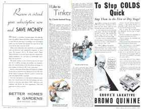 Better Homes & Gardens February 1934 Magazine Article: I Like to Tinker