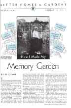 Better Homes & Gardens March 1934 Magazine Article: Memory Garden