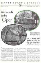 Better Homes & Gardens May 1934 Magazine Article: Week-ends in the Open