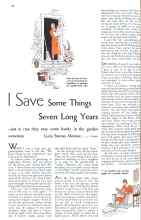 Better Homes & Gardens May 1934 Magazine Article: I Save Some Things Seven Long Years