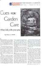 Better Homes & Gardens July 1934 Magazine Article: Cues FOR Garden Care