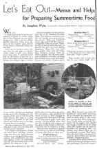 Better Homes & Gardens July 1934 Magazine Article: Let's Eat Out--Menus and Helps for Preparing Summertime Food