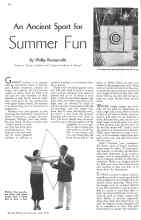 Better Homes & Gardens July 1934 Magazine Article: An Ancient Sport for Summer Fun