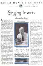 Better Homes & Gardens August 1934 Magazine Article: Singing Insects