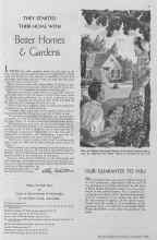 Better Homes & Gardens September 1934 Magazine Article: THEY STARTED THEIR HOME WITH Better Homes & Gardens
