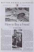 Better Homes & Gardens September 1934 Magazine Article: How to Buy a Friend