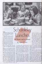Better Homes & Gardens September 1934 Magazine Article: Schoolday Lunches