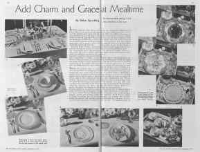 Better Homes & Gardens September 1934 Magazine Article: Add Charm and Grace at Mealtime