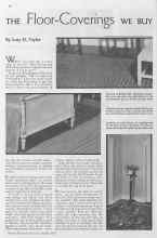 Better Homes & Gardens October 1934 Magazine Article: THE Floor-Coverings WE BUY