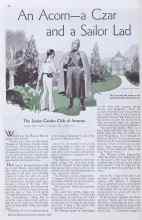Better Homes & Gardens October 1934 Magazine Article: An Acorn--a Czar and a Sailor Lad