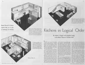 Better Homes & Gardens October 1934 Magazine Article: Kitchens in Logical Order