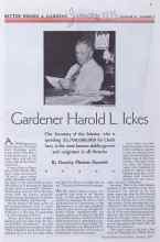Better Homes & Gardens January 1935 Magazine Article: Gardener Harold L. Ickes