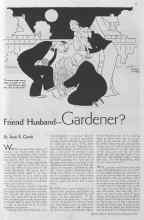 Better Homes & Gardens February 1935 Magazine Article: Friend Husband--Gardener?