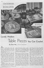 Better Homes & Gardens February 1935 Magazine Article: Table Pieces You Can Crochet