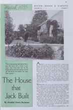 Better Homes & Gardens March 1935 Magazine Article: The House that Jack Built