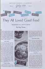 Better Homes & Gardens July 1935 Magazine Article: They All Loved Good Food