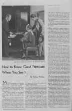 Better Homes & Gardens August 1935 Magazine Article: How to Know Good Furniture When You See It