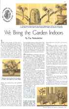 Better Homes & Gardens September 1935 Magazine Article: We Bring the Garden Indoors