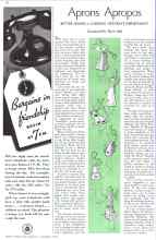 Better Homes & Gardens September 1935 Magazine Article: Aprons Apropos