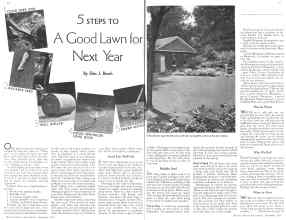 Better Homes & Gardens September 1935 Magazine Article: 5 STEPS TO A Good Lawn for Next Year