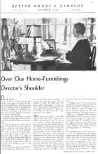 Better Homes & Gardens October 1935 Magazine Article: Over Our Home-Furnishings Director's Shoulder