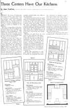 Better Homes & Gardens October 1935 Magazine Article: Three Centers Have Our Kitchens