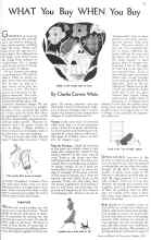 Better Homes & Gardens October 1935 Magazine Article: WHAT You Buy WHEN You Buy