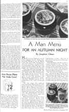 Better Homes & Gardens November 1935 Magazine Article: A Man Menu FOR AN AUTUMN NIGHT
