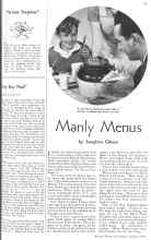 Better Homes & Gardens January 1936 Magazine Article: Manly Menus