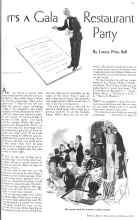 Better Homes & Gardens February 1936 Magazine Article: IT'S A Gala Restaurant Party