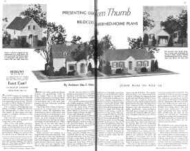 Better Homes & Gardens March 1936 Magazine Article: PRESENTING OUR Tom Thumb BILDCOST GARDENED-HOME PLANS