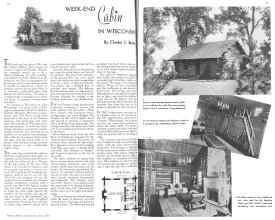 Better Homes & Gardens June 1936 Magazine Article: WEEK-END Cabin IN WISCONSIN