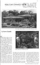 Better Homes & Gardens August 1936 Magazine Article: YOU CAN CHANGE YOUR CLIMATE