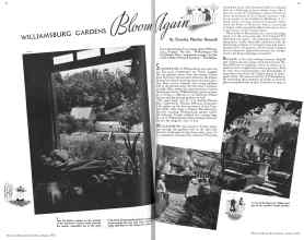 Better Homes & Gardens August 1936 Magazine Article: WILLIAMSBURG GARDENS Bloom Again