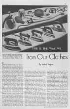 Better Homes & Gardens September 1936 Magazine Article: THIS IS THE WAY WE Iron Our Clothes
