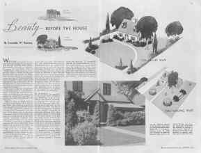 Better Homes & Gardens September 1936 Magazine Article: Beauty BEFORE THE HOUSE