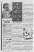 Better Homes & Gardens October 1936 Magazine Article: THE MAN NEXT DOOR
