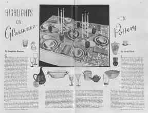 Better Homes & Gardens October 1936 Magazine Article: HIGHLIGHTS ON Glassware