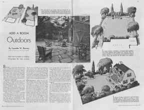 Better Homes & Gardens October 1936 Magazine Article: ADD A ROOM Outdoors