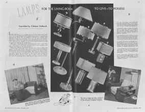 Better Homes & Gardens December 1936 Magazine Article: LAMPS FOR THE LIVING-ROOM
