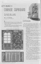 Better Homes & Gardens January 1937 Magazine Article: LET'S BUILD A CORNER CUPBOARD