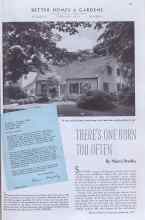 Better Homes & Gardens February 1937 Magazine Article: THERE'S ONE BORN TOO OFTEN