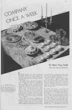 Better Homes & Gardens March 1937 Magazine Article: COMPANY ONCE A WEEK