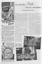 Better Homes & Gardens April 1937 Magazine Article: HE CREATED A Park FOR HIS NEIGHBORS